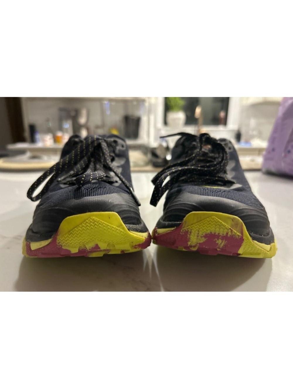 Hoka One One Trail Running Shoes - Navy and Yellow, Size 9 - Picture 5 of 7